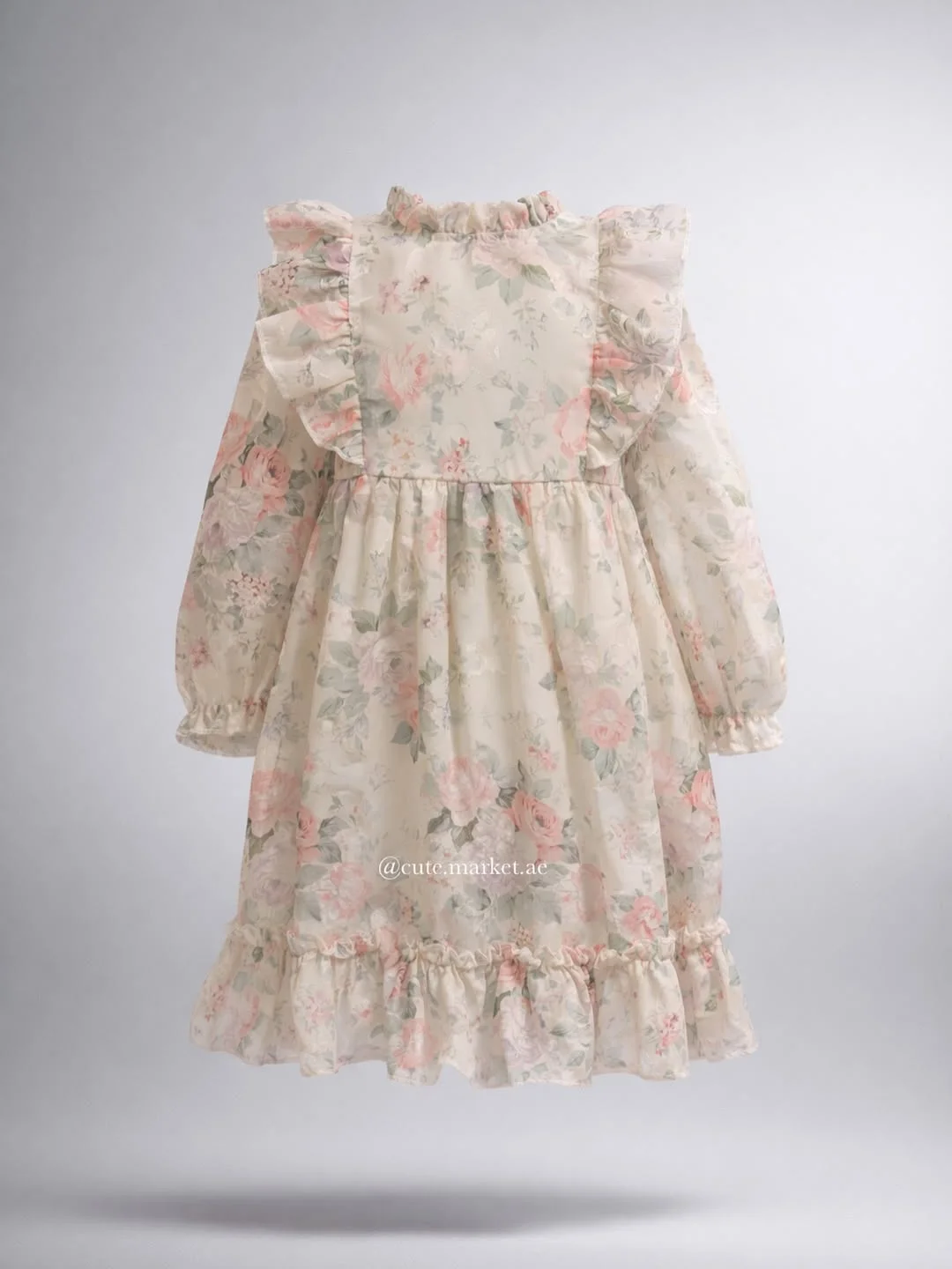 Flowers dress 🌷110 AED ..#dress #flowers #girl Floral Everyday Baby Dress - Image 1