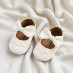 Baby white bow shoes